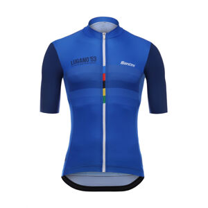 Santini Cyklistický dres s krátkým rukávem - DAMA - modrá L