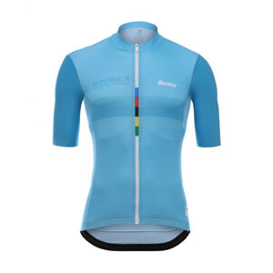 Santini Cyklistický dres s krátkým rukávem - SKULL  - tyrkysová M