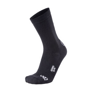 UYN Cyklistické ponožky klasické - MERINO - bílá/černá 45-47