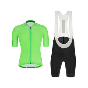 SANTINI Cyklistický krátký dres a krátké kalhoty - COLORE - zelená/černá