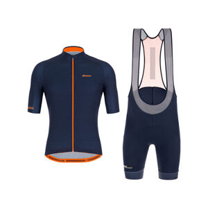Santini Cyklistický krátký dres a krátké kalhoty - KARMA KITE - modrá