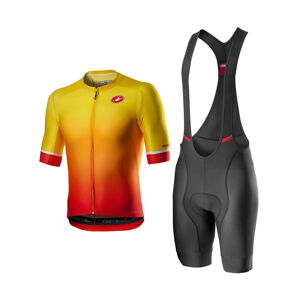 CASTELLI Cyklistický krátký dres a krátké kalhoty - AERO RACE - žlutá/černá