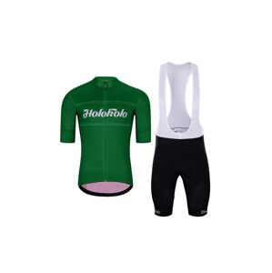 HOLOKOLO Cyklistický krátký dres a krátké kalhoty - GEAR UP  - zelená/černá