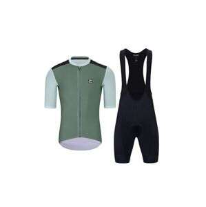 HOLOKOLO Cyklistický krátký dres a krátké kalhoty -  TECHNICAL - zelená/černá