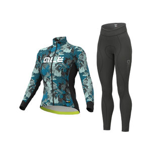 Alé Cyklistický zimní dres a kalhoty - AMAZZONIA LADY WNT - černá/zelená