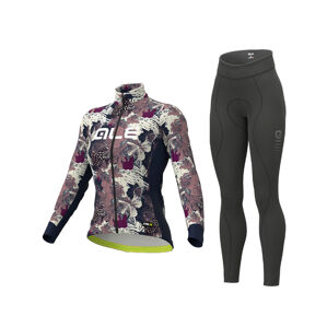 Alé Cyklistický zimní dres a kalhoty - AMAZZONIA LADY WNT - černá/fialová/modrá