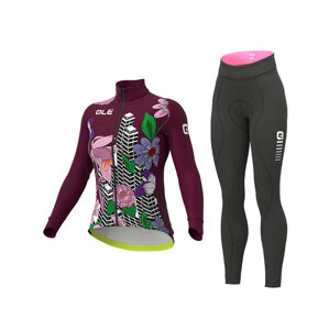 Alé Cyklistický zimní dres a kalhoty - PR-R CITY LADY WNT - fialová/černá