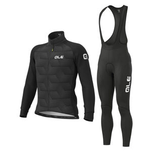 ALÉ Cyklistická zimní bunda a kalhoty - SOLID SHARP WINTER - černá/šedá