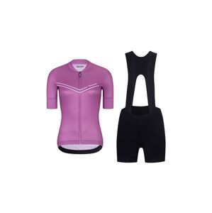 HOLOKOLO Cyklistický krátký dres a krátké kalhoty - LEVEL UP  - fialová/černá