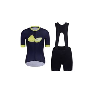 HOLOKOLO Cyklistický krátký dres a krátké kalhoty - FRUIT LADY  - černá/modrá
