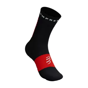 COMPRESSPORT Cyklistické ponožky klasické - ULTRA TRAIL V2.0  - černá/červená 35-38
