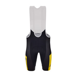 SANTINI Cyklistické kalhoty krátké s laclem - TDF LEADER - černá/žlutá/bílá L