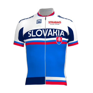 Santini Cyklistický dres s krátkým rukávem - TEAM SLOVAKIA PRO'15 - červená/bílá/modrá XL
