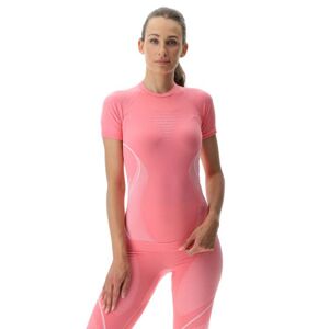 UYN Cyklistické triko s krátkým rukávem - EVOLUTYON UW LADY - bílá/růžová XS