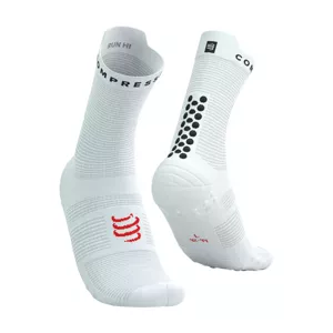 COMPRESSPORT Cyklistické ponožky klasické - PRO RACING V4.0 RUN - bílá/černá 42-44