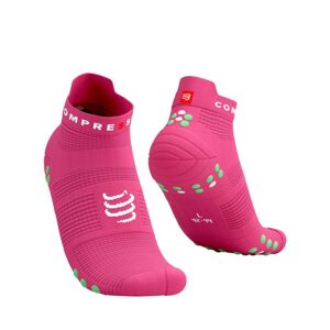 COMPRESSPORT Cyklistické ponožky klasické - PRO RACING 4.0 RUN - zelená/růžová 35-38